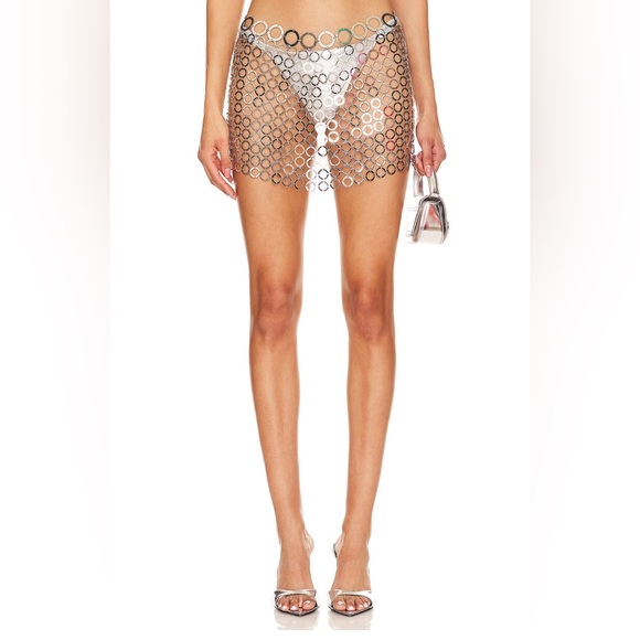 h:ours Dresses & Skirts - h:ours Sylvie Mini Skirt in Silver